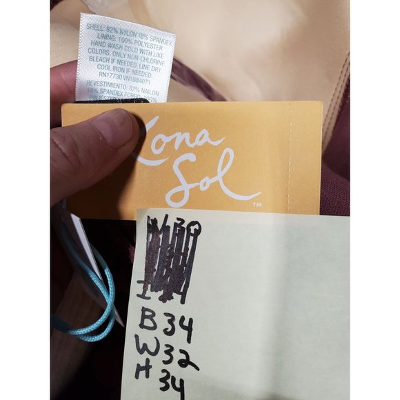 Women's Scalloped Flounce Medium Coverage One Piece Swimsuit - Kona Sol™ Mulberr - Picture 5 of 5